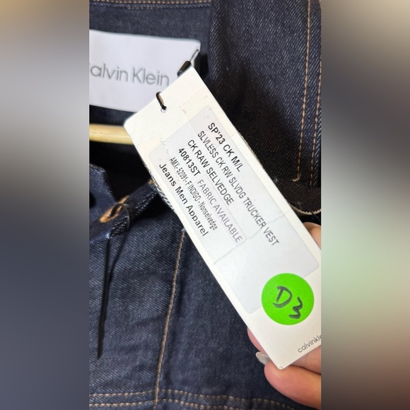 Calvin Klein Men's Denim Trucker Vest Extremely Oversized Size Medium XXL Fit - Picture 5 of 5